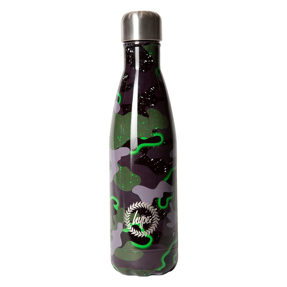 image 1 of 500ml Thermal Water Bottle | Green Camo Stainless Steel Insulated Leak Proof | Multi | Multi | One Size | 1
