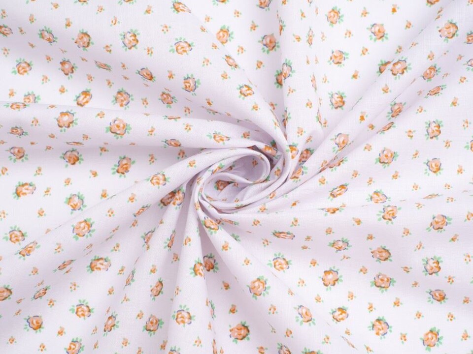 Orange Printed Polycotton Fabric for Dressmaking, 112.5cm / 44" Wide - per metre
