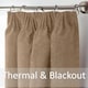 image 3 of Chenille Blackout Pencil Pleat Top Curtains 117cm x 229cm Beige | Brown | Beige | 1