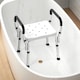 image 5 of HOMCOM Portable Shower Stool, Non-Slip Shower Chair with Adjustable Height, Rust-Free Aluminium Bath Chair for Elderly, Disabled, White