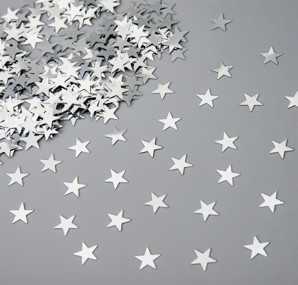 image 1 of 3 Packs of 14g Silver Star Confetti
