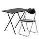 image 1 of Harbour Housewares Wooden Folding Desk & Chair Set - Black/Black | Black | Black/Black
