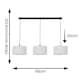 image 3 of ValueLights Reni Grey Drum Shade 3 Drop Bar Matte Black Diner Ceiling Light with LED Bulbs Black