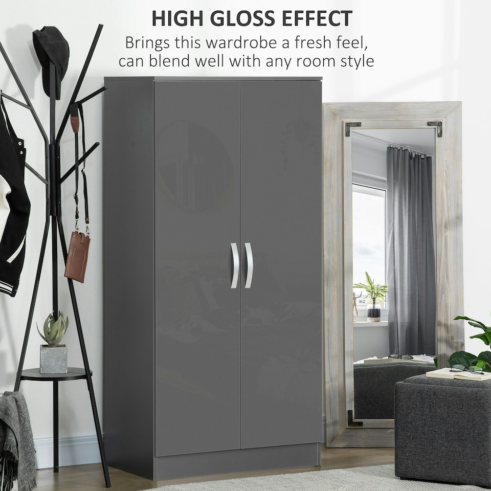 image 1 of HOMCOM Modern Wardrobe Closet, Clothes Cabinet