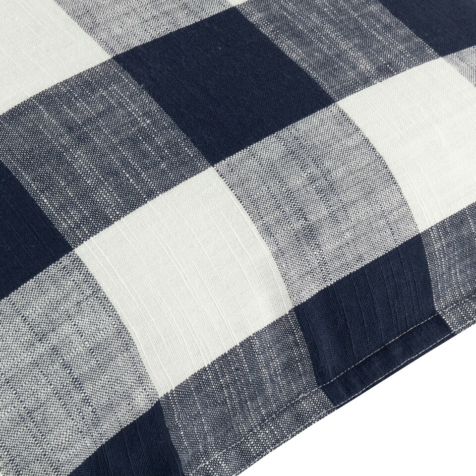 image 1 of Yard Chesil Check 100% Cotton Navy Outdoor Cushion 50 x 50 cm | Multi