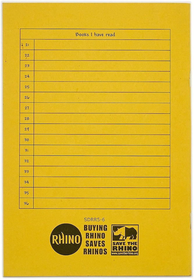 image 1 of Rhino 40 Page Reading Record Journal and Diary Book Yellow A5 100 Pack