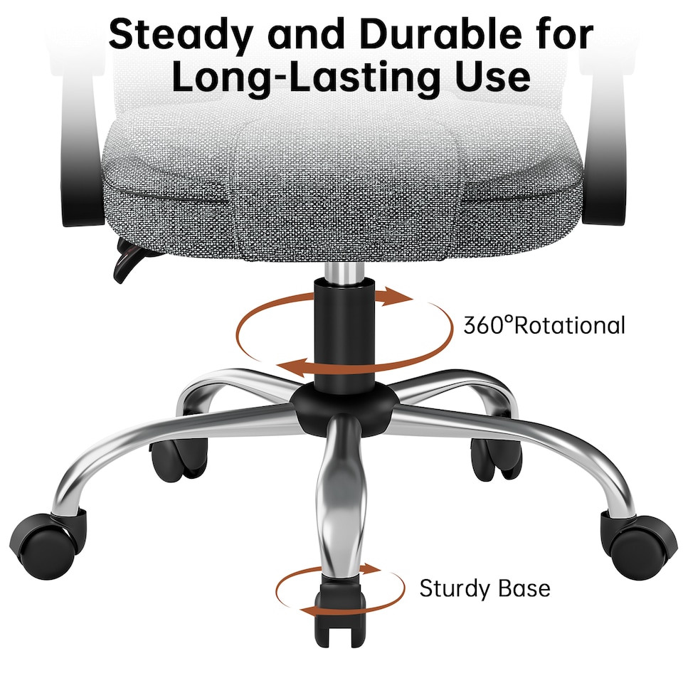 image 1 of Rattantree Adjustable Swivel Office Chair High Back Fabric Executive Chair