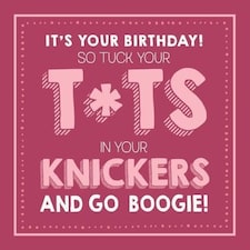 Jam & Toast Birthday Card for Her, "And Go Boogie!" Female Birthday Card, Funny Birthday Card for her