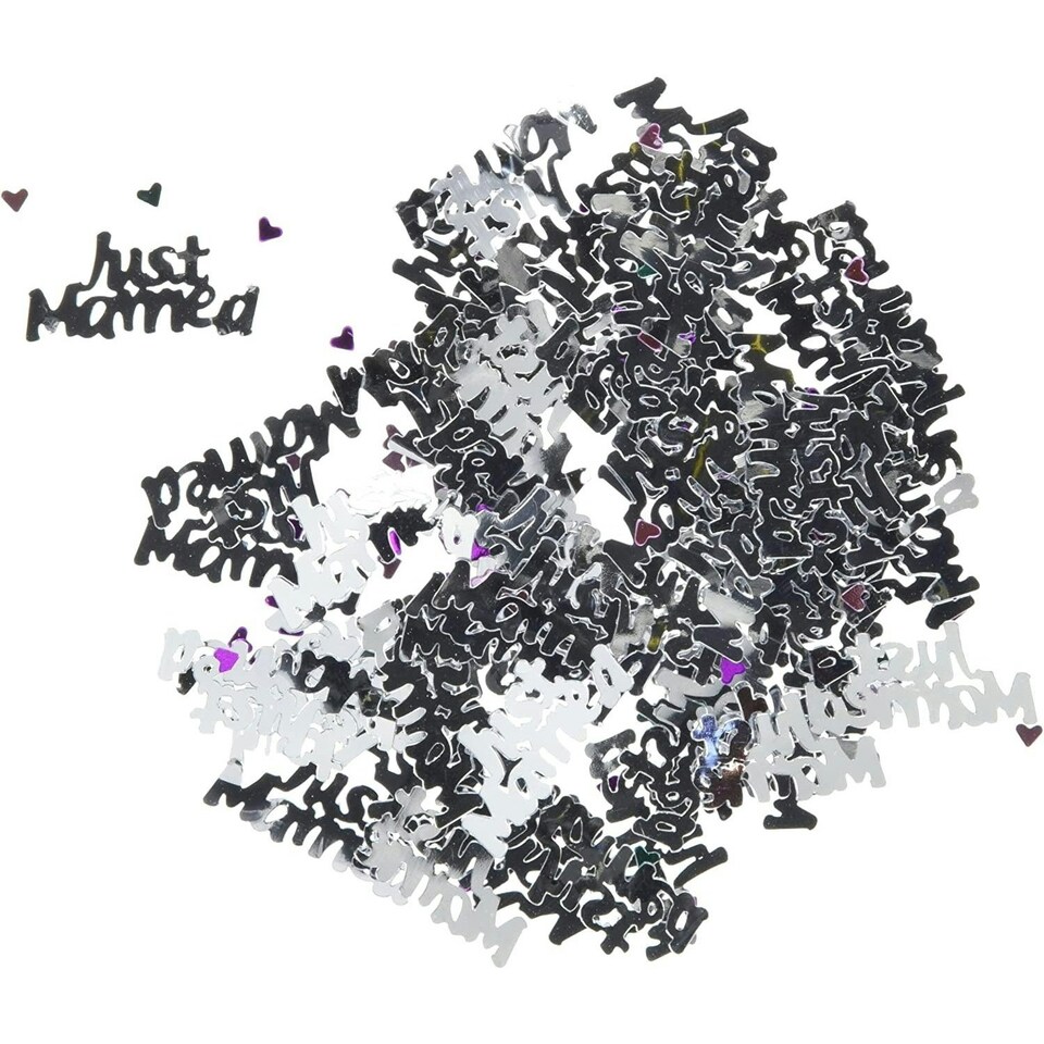 Amscan Heart Just Married Confetti - Black - One Size