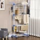 image 2 of HOMCOM Foldable Clothes Drying Rack Steel Garment with Casters Blue