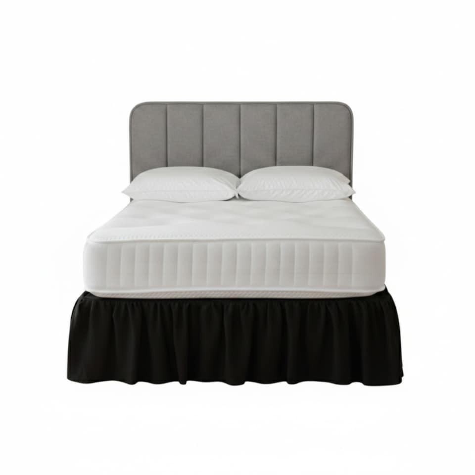 image 1 of Base Valance Polycotton Sheet for Divan Beds Easy Care Bed Base Cover | Black | King