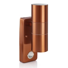 Auraglow PIR Motion Sensor Up & Down Outdoor Wall Security Light - WARMINSTER - Copper | Copper | Copper/Fitting Only