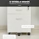 image 6 of Vinsetto 2-Drawer Locking Office Filing Cabinet 5 Wheels Rolling Storage White
