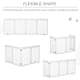 image 5 of PawHut Pet Gate Foldable Fence Freestanding Dog Barrier w/ Support Feet White