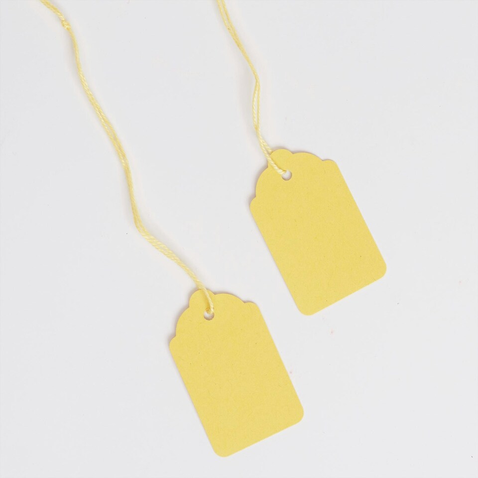 image 1 of Blick Tags Strung, 45mm x 28mm, Rectangular, Yellow, 1000 Labels