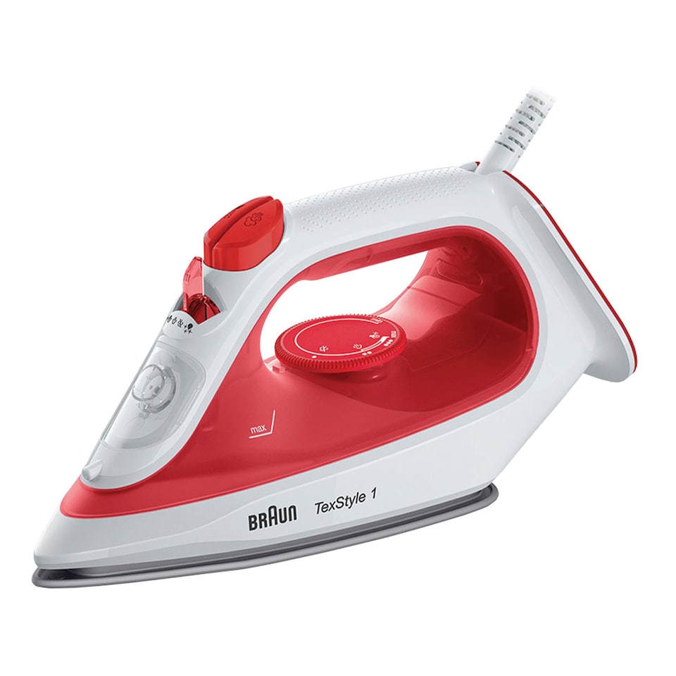 image 1 of Braun 1900W Texstyle 1 Steam Iron, Red