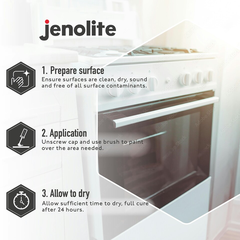 image 1 of Jenolite Enamel Touch Up Paint - White - 20ml