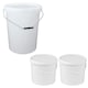 image 3 of 2 x 15 Litre Hard Wearing Strong White Plastic Buckets With Tamper Evident Lids & Handle