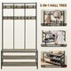 image 5 of Yaheetech Industrial Hallway Rack with Bench & Shoe Storage Grey | One Size