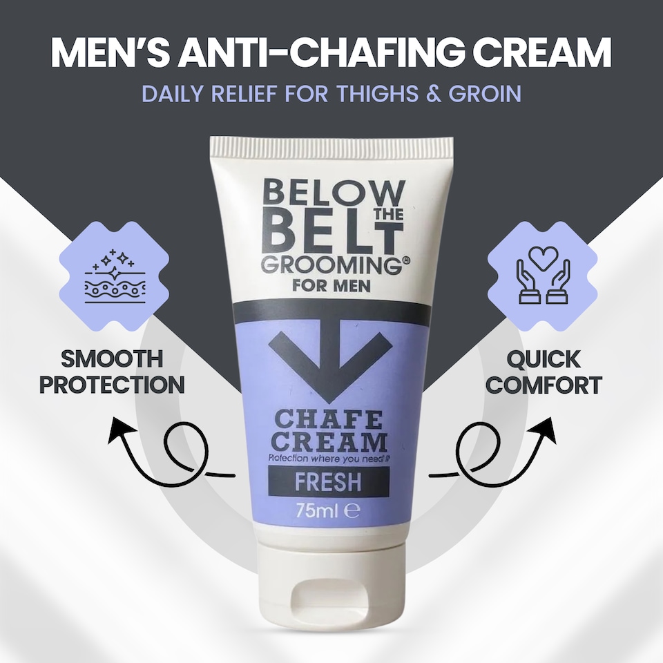 image 1 of Below The Belt Mens Anti Chaffing Cream, Fresh Scent 75ml DUO