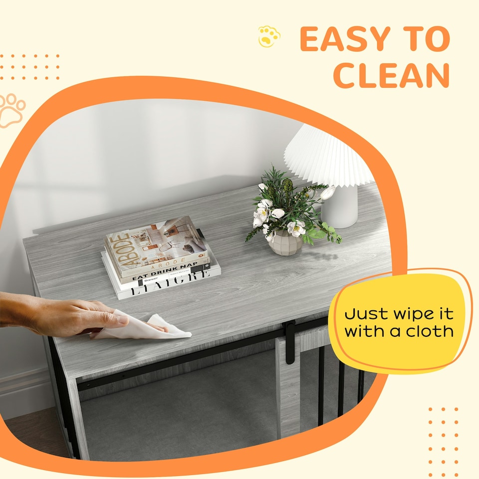 image 1 of PawHut Dog Crate Furniture with Removable Cushion for XL-sized Dogs - Grey