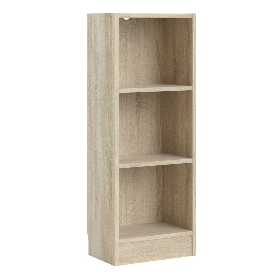 image 1 of Basic Low Narrow Bookcase (2 Shelves) in Oak