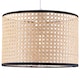 image 1 of Natural Wicker Rattan Drum Shaped Pendant Lamp Shade with Black Cotton Trims | Brown