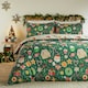 image 1 of Duvet Day Festive Treats Printed Soft Touch Single Duvet Set Green | Single