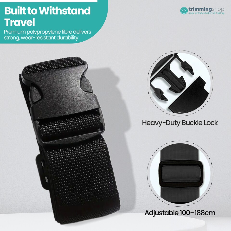 image 1 of Strong Adjustable Luggage Strap with Buckle - Pack of 4
