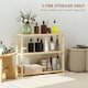 image 4 of HOMCOM 3-Tier Bamboo Bathroom Storage Shelf, Wall-Mounted or Stand, Display Stand Shelving Unit with Adjustable Rack for Kitchen Bathroom Living Room, Natural