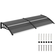 Outsunny Door Canopy Awning Outdoor Window Rain Shelter for Door 196 x 75cm | Black | Black | 1