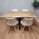 image 3 of Modern Dining Set with 4 Cream Plastic Chairs with Faux Leather Seats Kitchen Dining Furniture