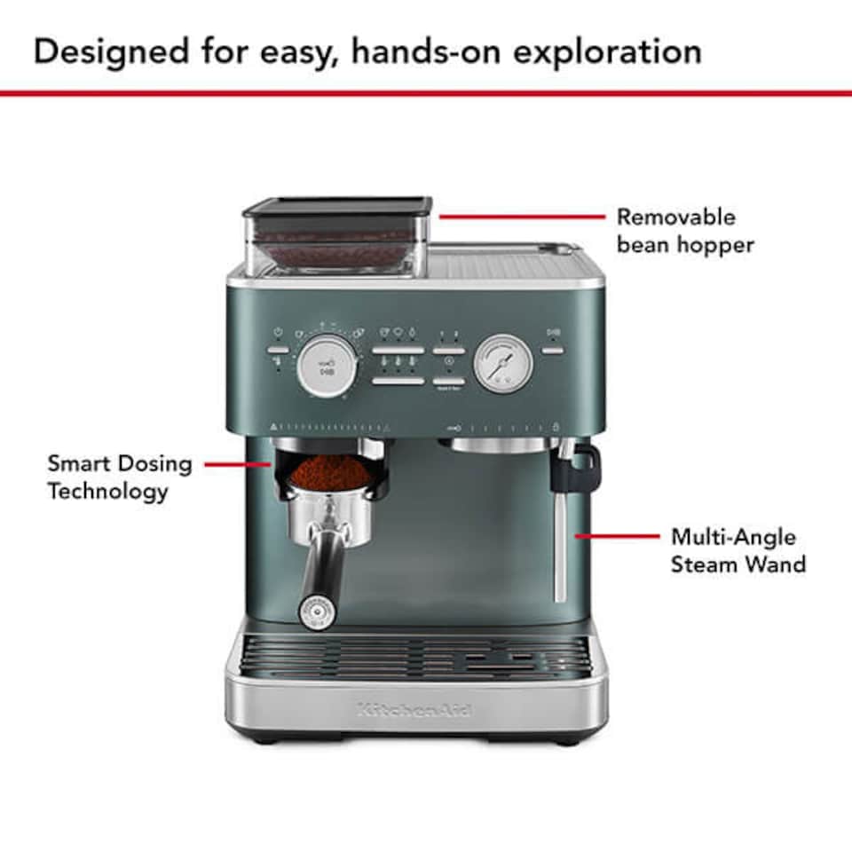 image 1 of KitchenAid Semi Automatic Espresso Machine with Burr Grinder Juniper