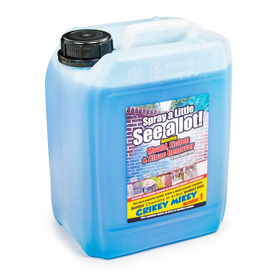 image 1 of Mould, Lichen & Algae Remover Crikey Mikey 1 Outdoor 5L & Cleaning Sprayer Kit