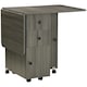 image 1 of HOMCOM Folding Dining Table, Drop Leaf Table With Storage Drawers Grey