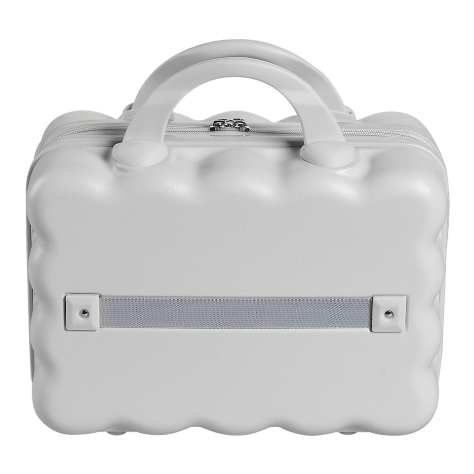 image 1 of Living and Home Portable Hard Shell Makeup Travel Case with Handle，White | White | Personal Item