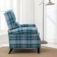 image 7 of Eaton Wing Back Fireside Checkered Fabric Pushback Recliner Chair (Blue)