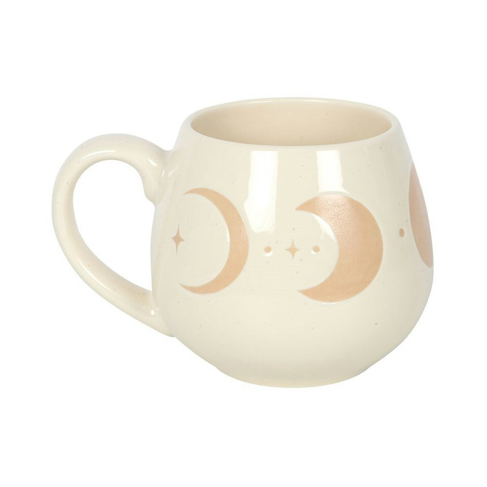 image 1 of Something Different Moon Phase Rounded Mug - Beige/White - One Size