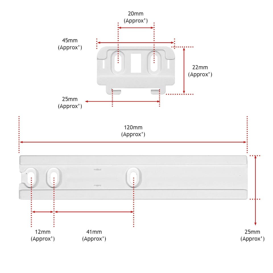 image 1 of SPARES2GO UNIVERSAL Integrated Fridge Door Slide Mounting Bracket Slider Kit (pack of 4) White