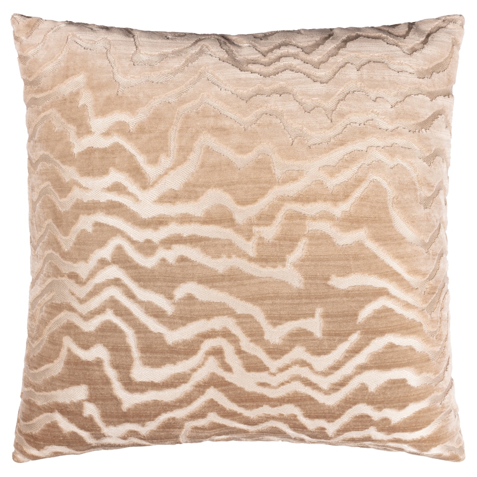 image 1 of Paoletti Tierra Cut Velvet Cushion | Gold | Taupe