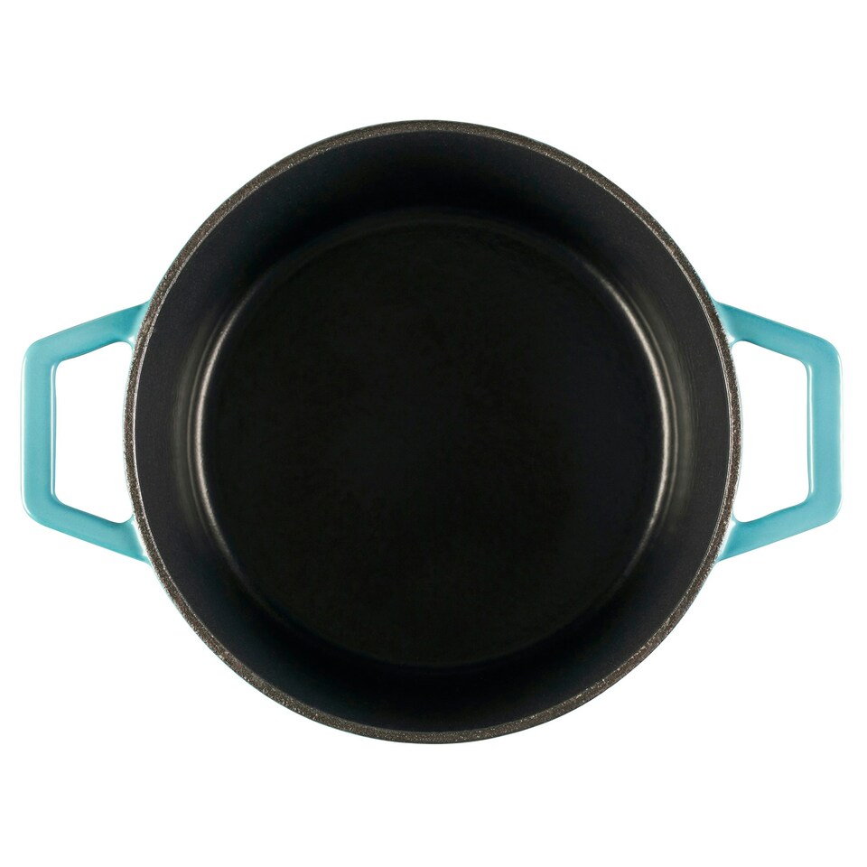 image 1 of Cooks Professional Cast Iron Casserole 20cm | 2.8L Capacity | Enamelled Inside & Out | Graduated Teal
