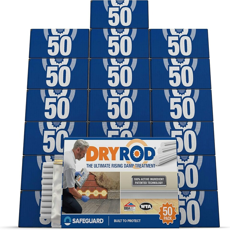 image 1 of Dryrod Damp Proofing Rods (50 Pack x 20) - Rising Damp Treatment. Coverage 120m