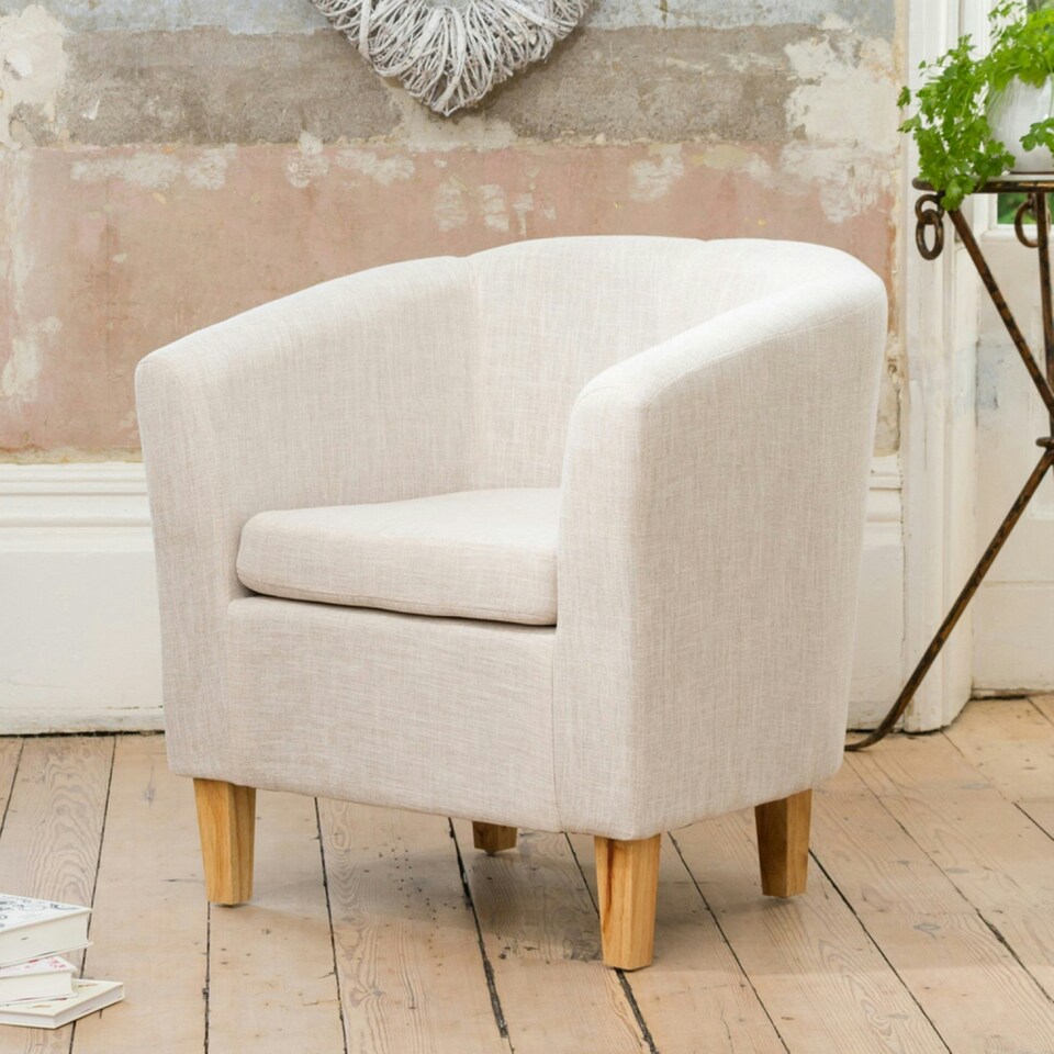 image 1 of Alderwood Fabric Tub Chair - Beige