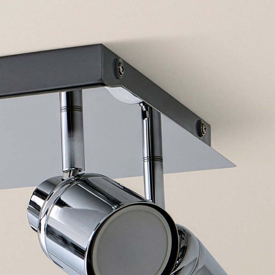 image 1 of ValueLights Benton Chrome IP44 Square Bathroom Ceiling Light | Chrome