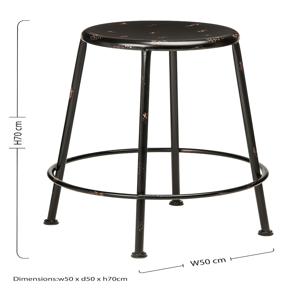 image 1 of Interiors by Premier Artisan Black Metal Stool