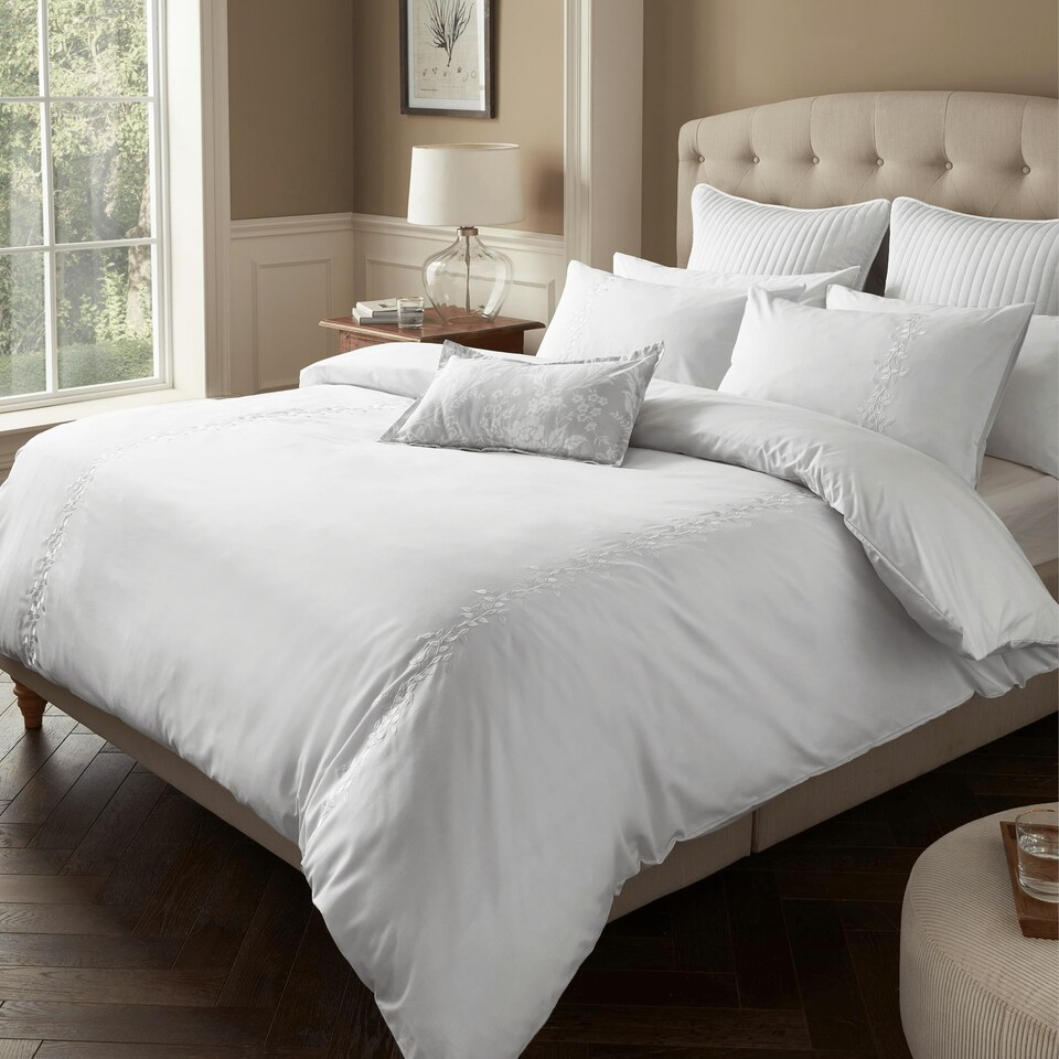 image 1 of Samantha Faiers Home Alice Leaf Embroidery Duvet Cover Set - King Size