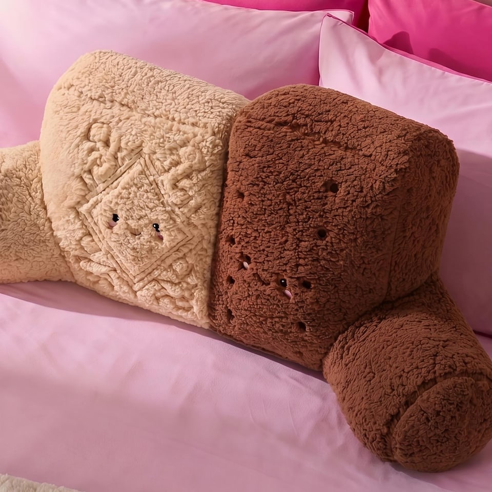 image 1 of OHS Kids Biscuit Duo Cuddle Cushion Character Backrest Reading Pillow