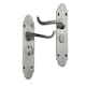 image 3 of Golden Grace Epsom Design Victorian Style Bathroom Door Handles in Satin Brushed Chrome, Internal Pack with Hinges & Latches, Privacy Set - 168mm x 40mm | Grey | 1 Set