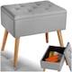 image 1 of Bench Ranya upholstered linen look with storage space - 300kg capacity Grey | Light Grey