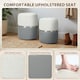 image 5 of HOMCOM Round Storage Ottoman Set of 2, Nesting Footrest Stool | Grey | Cream and grey | Φ36 x 45H cm (large), Φ31.5 x 39H cm (small)